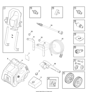 Main Unit (80018162) Diagram and Parts List for 020672-00 BPW1800 Briggs and Stratton Pressure Washer
